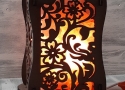 Солевая лампа - светильник деревянный с диммером Цветы 2кг