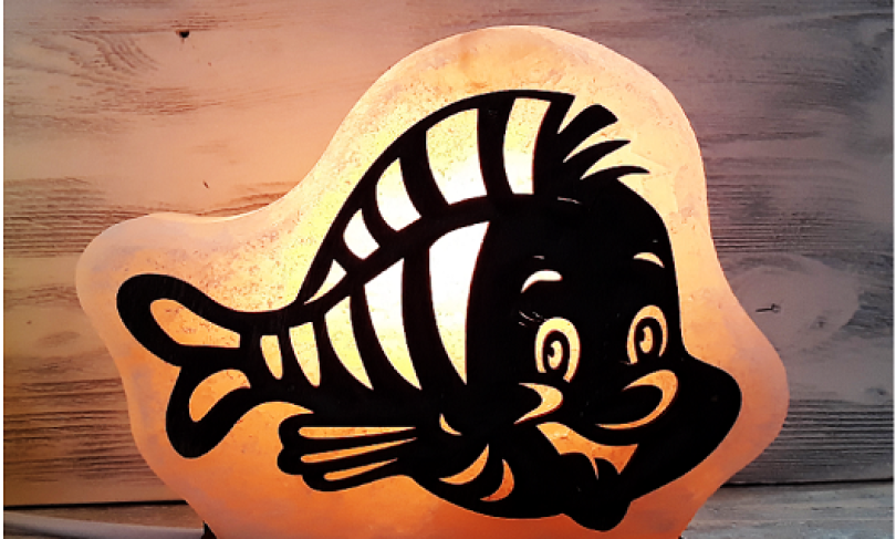 Солевая лампа - светильник Рыбка малая 1,7- 2 кг с диммером