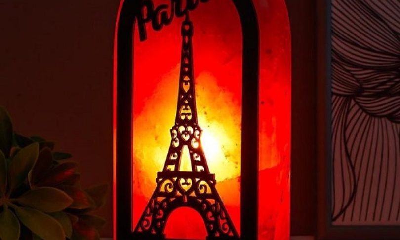 Солевая лампа - святильник с диммером Прямоугольник Париж 2-3 кг