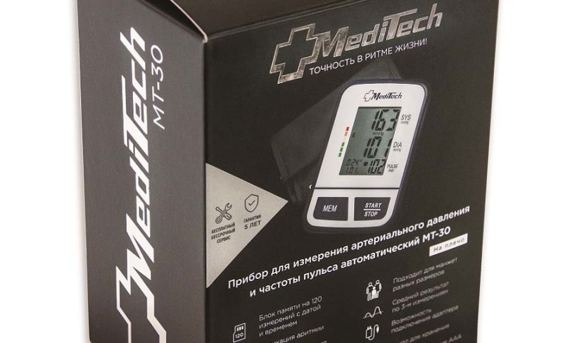 Тонометр автоматический с манжетой 22-36 см (без адаптера) MediTech МТ-30