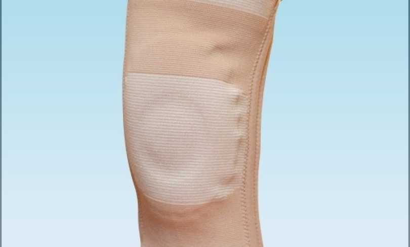 Бандаж на коленный сустав эластичный с ребрами жесткости (C1ELS-1201)