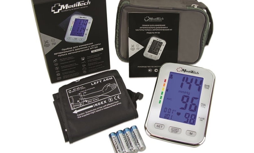 Тонометр автоматический MediTech МТ-50 с подсветкой экрана, двумя блоками памяти, манжетой 22-40 см (без адаптера)